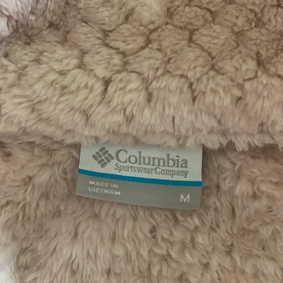 Columbia zip-front super soft fleece; pink textured material size M. - Picture 3 of 5